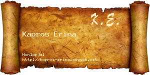 Kapros Erina névjegykártya
